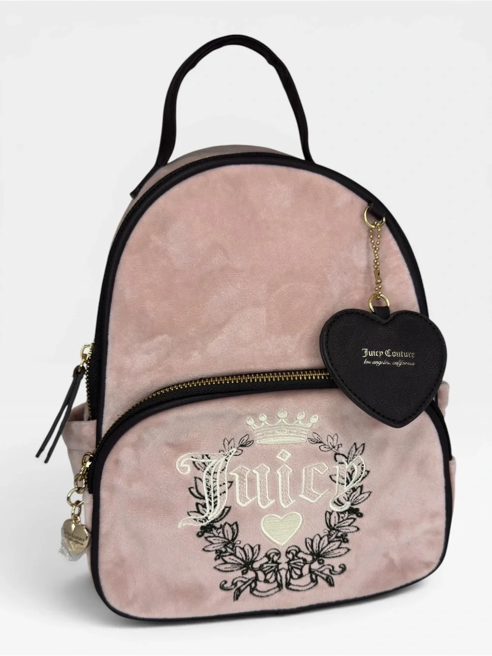 NEW Juicy Couture Heritage Velour Dusty Pink Velvet Mini Backpack Y2K